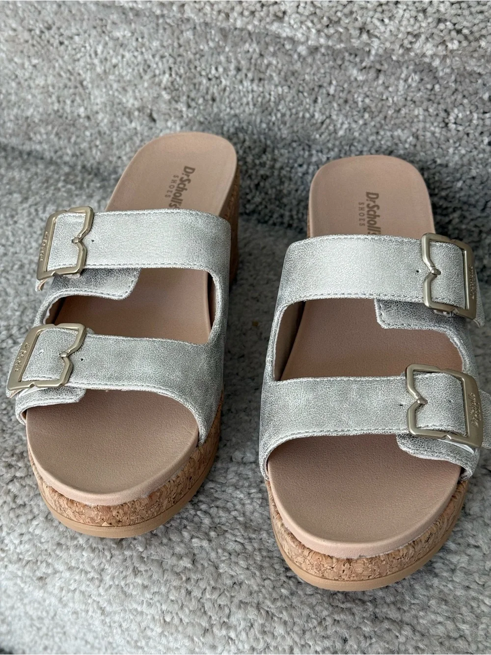 Dr. Scholl's Double-Buckle Cork Slide Mules Size 9 NEW